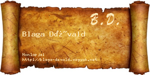 Blaga Dévald névjegykártya